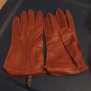 Brown leather gloves, made in Italy!